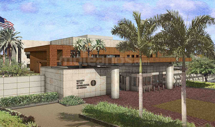 US embassy limestone cladding and coverings