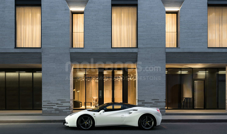 Grey limestone cladding - Russia