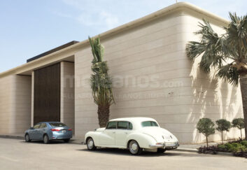 Beige limestone cladding